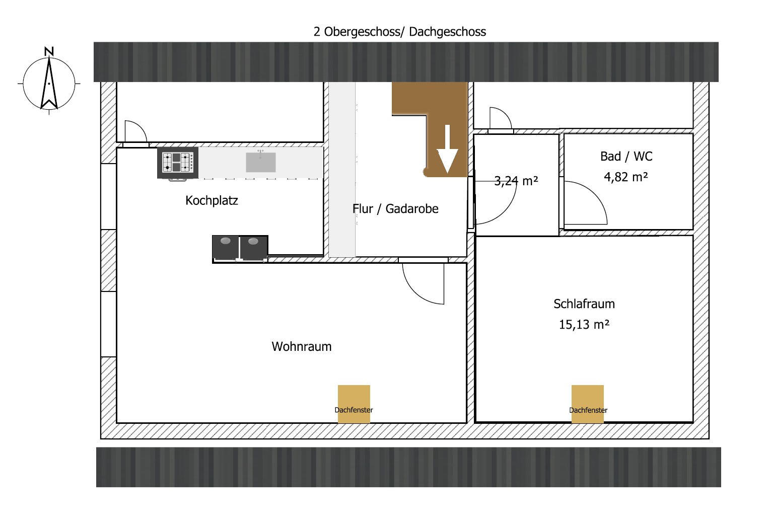2 Obergeschoss - Einliegerwohnung 2 Obergeschoss - Einliegerwohnung